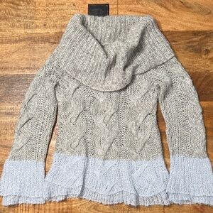 Anthropologie Sleeping on Snow whimsy off shoulder alpaca wool blend sweater